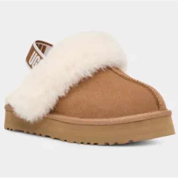 NWT Ugg Funkette Slip-on Sheepskin Slippers in Chesnut - Picture 4 of 10